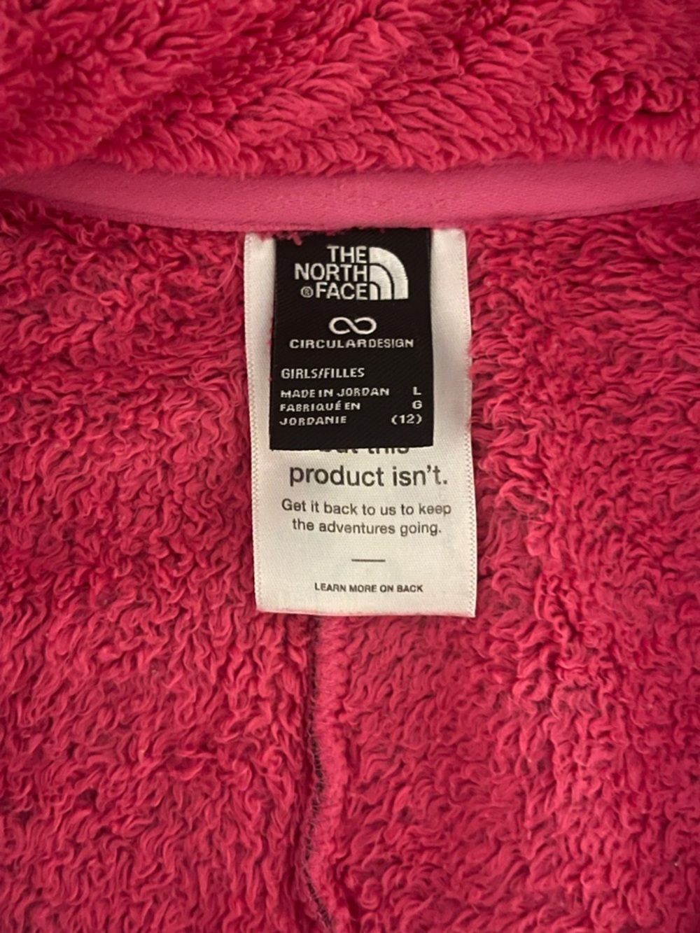 The North Face Hot Pink Plush Full-Zip Sweater - Picture 7 of 8